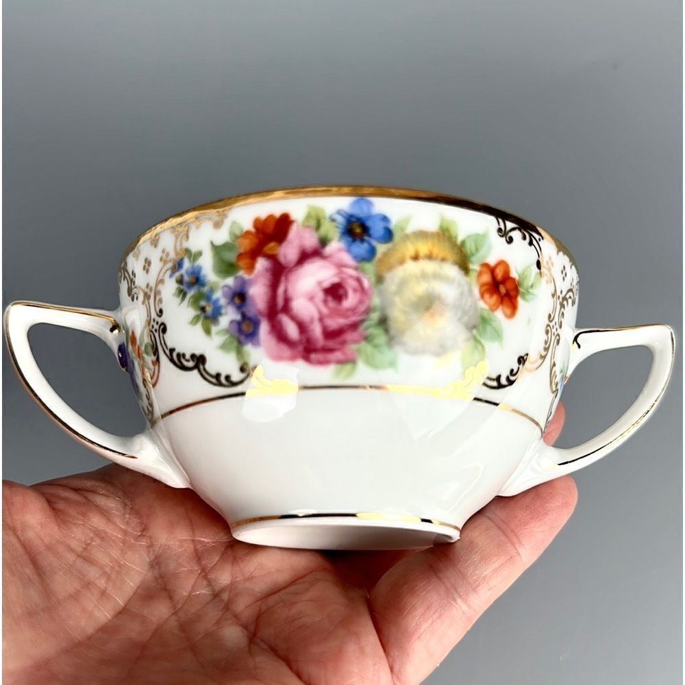 Vintage Rosenthal Bavaria The Dresden Porcelain Bouillon Cup & Saucer Floral - Picture 4 of 13